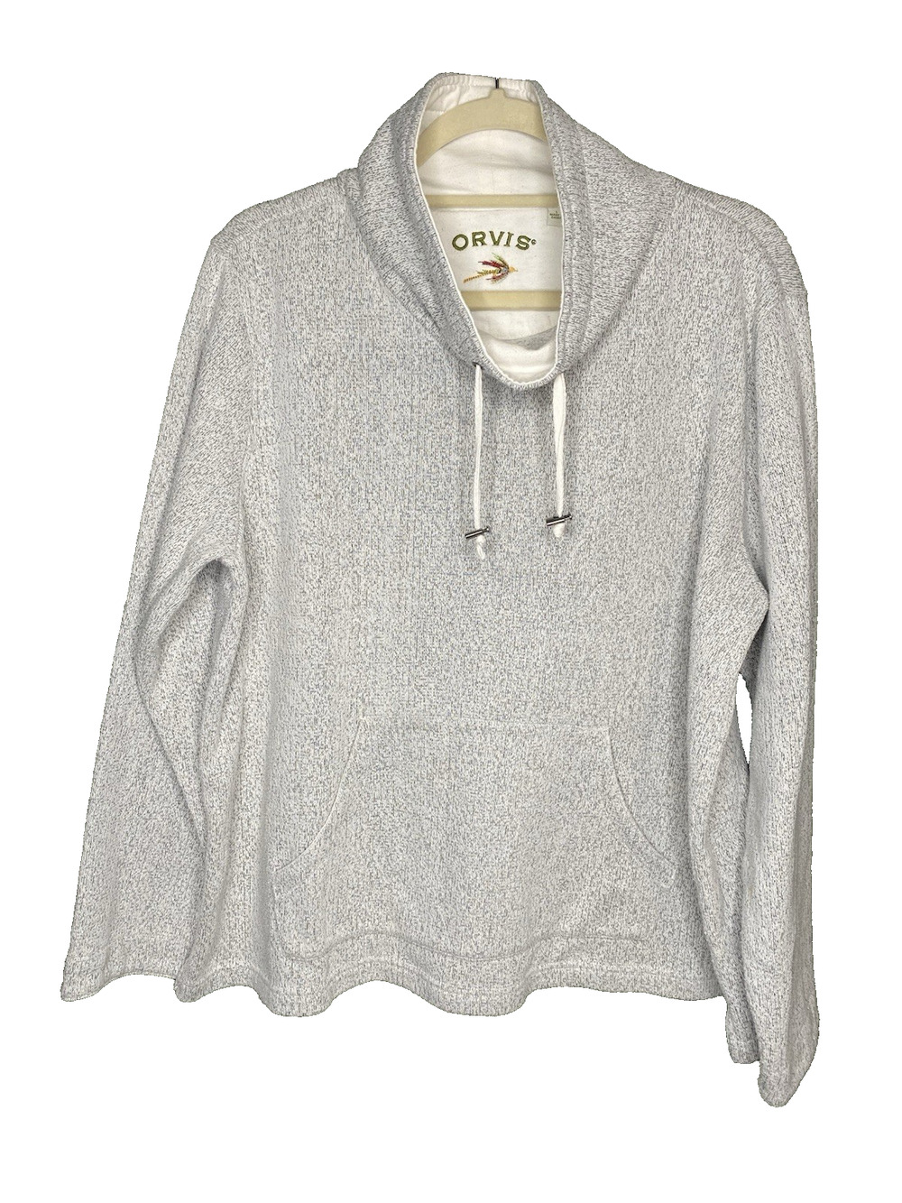 Orvis Cowl Neck Sweater Womens Large Gray Long Sleeve Cozy Pullover Normcore